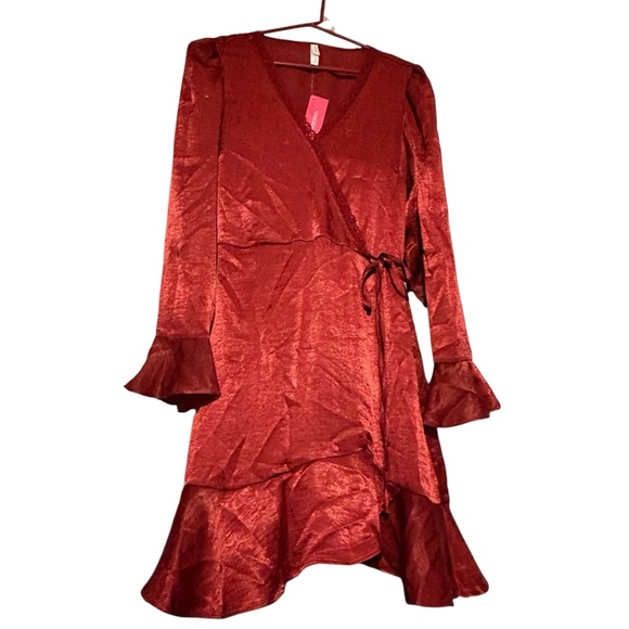 Xhilaration silky Red Mini Dress - Picture 2 of 7